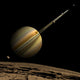 Artist's Depiction Ringed Yellow Gas Giant Wall Decal