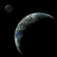 Earth-like Planet with Orbiting Wall Decal