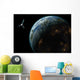 Artist's Depiction Satellite Orbit Horizontal Wall Decal