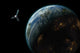 Artist's Depiction Satellite Orbit Horizontal Wall Decal