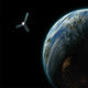 Artist's Depiction Satellite Orbit Distant Wall Decal