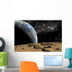 Earth-like Planet Rises Horizontal Wall Decal