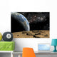 Earth-like Planet Rises Horizontal Wall Decal
