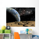Earth-like Planet Rises Horizontal Wall Decal