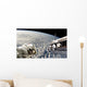 Astronauts Performing Work Space Cloudy Planet Wall Decal