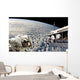 Astronauts Performing Work Space Cloudy Planet Wall Decal