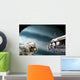 Astronauts Performing Work Space Planet Wall Decal