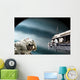 Astronauts Performing Work Space Planet Wall Decal