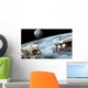 Astronauts Performing Work Space Moon Wall Decal