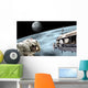 Astronauts Performing Work Space Moon Wall Decal