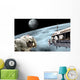 Astronauts Performing Work Space Moon Wall Decal