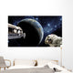 Astronauts Performing Work Space Distant Earth Wall Decal