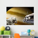 Astronauts Performing Work Space Saturn Wall Decal