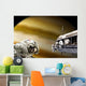 Astronauts Performing Work Space Saturn Wall Decal