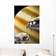 Astronauts Performing Work Space Vertical Saturn Wall Decal