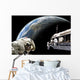 Astronauts Performing Work Space Shadow Earth Wall Decal