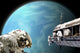 Astronauts Performing Work Space Neptune Wall Decal