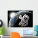 Astronaut Floating Outer Space Vertical Wall Decal