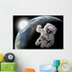 Astronaut Floating Outer Space Vertical Wall Decal