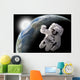 Astronaut Floating Outer Space Vertical Wall Decal