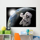 Astronaut Floating Outer Space Vertical Wall Decal