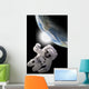 Astronaut Floating Outer Space Horizontal Wall Decal