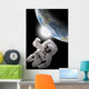 Astronaut Floating Outer Space Horizontal Wall Decal