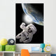 Astronaut Floating Outer Space Horizontal Wall Decal