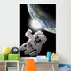 Astronaut Floating Outer Space Horizontal Wall Decal