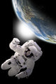 Astronaut Floating Outer Space Horizontal Wall Decal