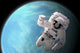 Artist's Concept Astronaut Floating Blue Planet Wall Decal