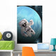 Artist's Concept Astronaut Floating Blue Planet Vertical Wall Decal