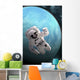 Artist's Concept Astronaut Floating Blue Planet Vertical Wall Decal
