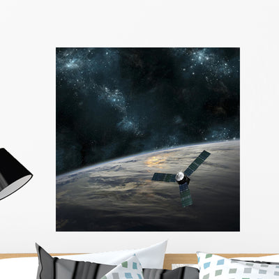 Space Probe Investigates Cloud Wall Decal shown on a wall