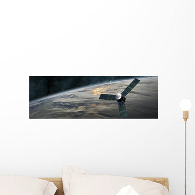 Space Probe Investigates Cloud Horizontal Wall Decal shown on a wall