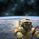 Cosmonaut Floats Space Wall Decal