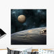 Astronauts Working Space Station Moon Wall Decal