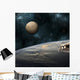 Astronauts Working Space Station Moon Wall Decal