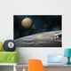 Astronauts Working Space Station Horizontal Moon Wall Decal