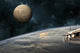 Astronauts Working Space Station Horizontal Moon Wall Decal