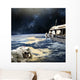 Astronauts Working Space Station Planet Wall Decal