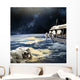 Astronauts Working Space Station Planet Wall Decal