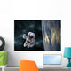 Astronaut Floating above Earth Horizontal Wall Decal