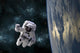 Astronaut Floating above Earth Horizontal Wall Decal