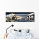 Astronauts Working Space Station Horizontal Planet Wall Decal