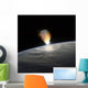 Massive Asteroid Enters Atmosphere Distant Wall Decal