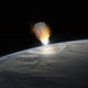 Massive Asteroid Enters Atmosphere Distant Wall Decal