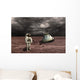 Astronaut Surveys His Situation Storm Planet Wall Decal