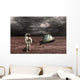 Astronaut Surveys His Situation Storm Planet Wall Decal