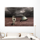 Astronaut Surveys His Situation Storm Planet Wall Decal